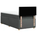 cadre de lit avec matelas Gris foncé 80x200 cm Tissu