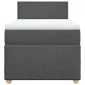 cadre de lit avec matelas Gris foncé 80x200 cm Tissu