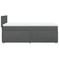 cadre de lit avec matelas Gris foncé 80x200 cm Tissu