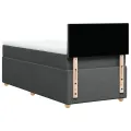 cadre de lit avec matelas Gris foncé 80x200 cm Tissu