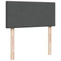 cadre de lit avec matelas Gris foncé 80x200 cm Tissu