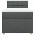 cadre de lit avec matelas Gris foncé 80x200 cm Tissu