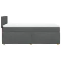 cadre de lit avec matelas Gris foncé 80x200 cm Tissu