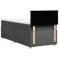 cadre de lit avec matelas Gris foncé 80x200 cm Tissu