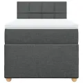 cadre de lit avec matelas Gris foncé 80x200 cm Tissu