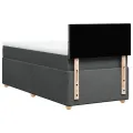 cadre de lit avec matelas Gris foncé 80x200 cm Tissu