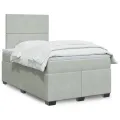 cadre de lit et matelas gris clair 120x190cm velours