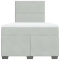 cadre de lit et matelas gris clair 120x190cm velours