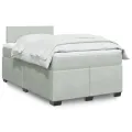 cadre de lit et matelas gris clair 120x190cm velours