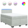 cadre de lit et matelas gris clair 120x190cm velours