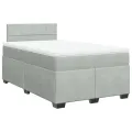 cadre de lit et matelas gris clair 120x190cm velours