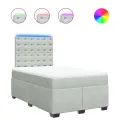 cadre de lit et matelas Gris clair 120x200cm Velours