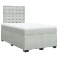 cadre de lit et matelas Gris clair 120x200cm Velours