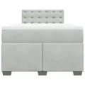 cadre de lit et matelas gris clair 120x190cm velours