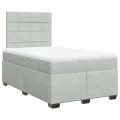 cadre de lit et matelas Gris clair 120x200cm Velours
