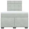 cadre de lit et matelas Gris clair 120x200cm Velours
