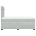 cadre de lit et matelas Gris clair 120x200cm Velours