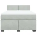 cadre de lit et matelas Gris clair 140x190cm Velours