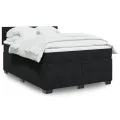 cadre de lit avec matelas Noir 140x190 cm Velours