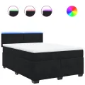 cadre de lit avec matelas Noir 140x190 cm Velours