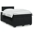 cadre de lit avec matelas noir 120x190 cm velours