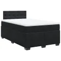 cadre de lit avec matelas noir 120x190 cm velours