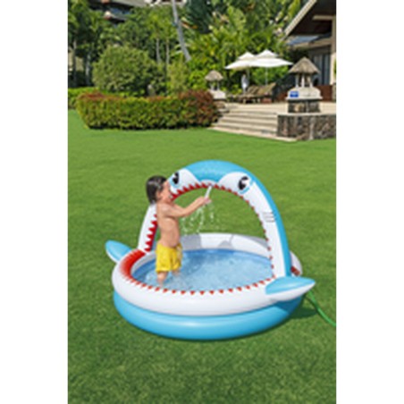 Bestway Piscina Gonfiabile per Bambini 2 Anelli Squalo Spruzzatore 163