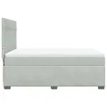 cadre de lit et matelas Gris clair 140x190cm Velours