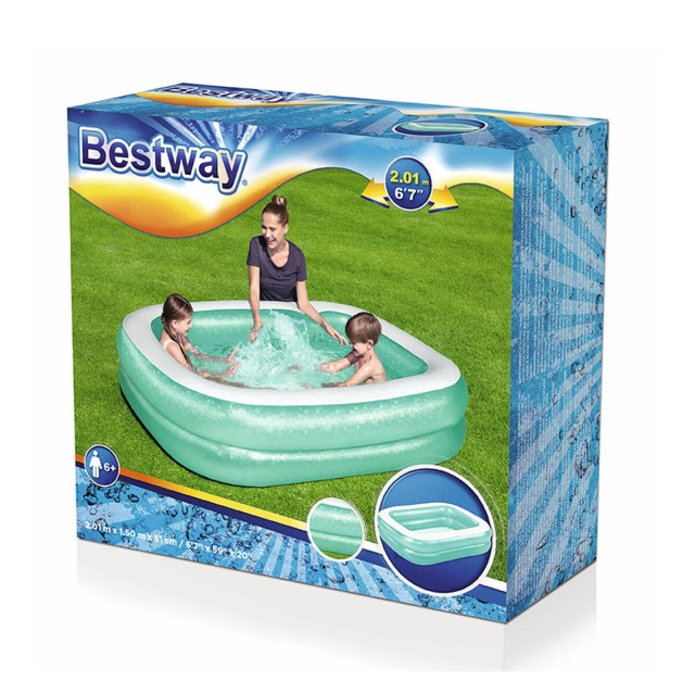 Bestway Opblaasbaar Zwembad 2 Kamers Rechthoekig 201x150x51 cm +6 Jaar