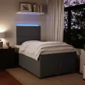 cadre de lit et matelas Gris foncé 120x200cm Velours