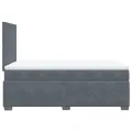 cadre de lit et matelas Gris foncé 120x200cm Velours