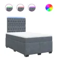 cadre de lit et matelas Gris foncé 120x200cm Velours