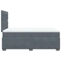 cadre de lit et matelas Gris foncé 120x200cm Velours
