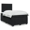 cadre de lit avec matelas Noir 120x200 cm Velours