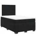 cadre de lit avec matelas Noir 120x200 cm Velours