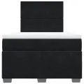 cadre de lit avec matelas Noir 120x200 cm Velours