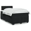 cadre de lit avec matelas Noir 120x200 cm Velours