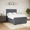 cadre de lit et matelas Gris foncé 140x190cm Velours
