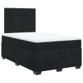 cadre de lit avec matelas Noir 120x200 cm Velours