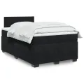 cadre de lit avec matelas Noir 120x200 cm Velours