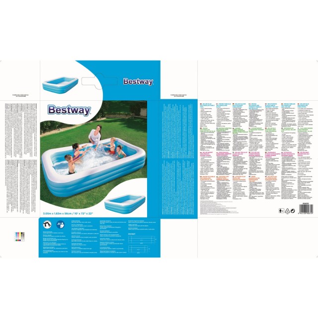 Inflatable Paddling Pool for Children Bestway Multicolour 305 x 183 x