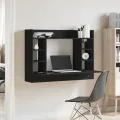 Bureau mural noir 105x48x75 cm bois d'ingénierie