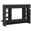 Bureau mural noir 105x48x75 cm bois d'ingénierie