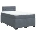 cadre de lit et matelas gris foncé 120x190cm velours