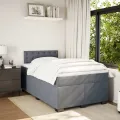 cadre de lit et matelas gris foncé 120x190cm velours
