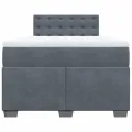 cadre de lit et matelas gris foncé 120x190cm velours