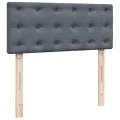 cadre de lit et matelas gris foncé 120x190cm velours