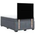 cadre de lit et matelas gris foncé 120x190cm velours