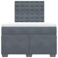 cadre de lit et matelas gris foncé 120x190cm velours