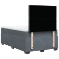 cadre de lit et matelas gris foncé 120x190cm velours